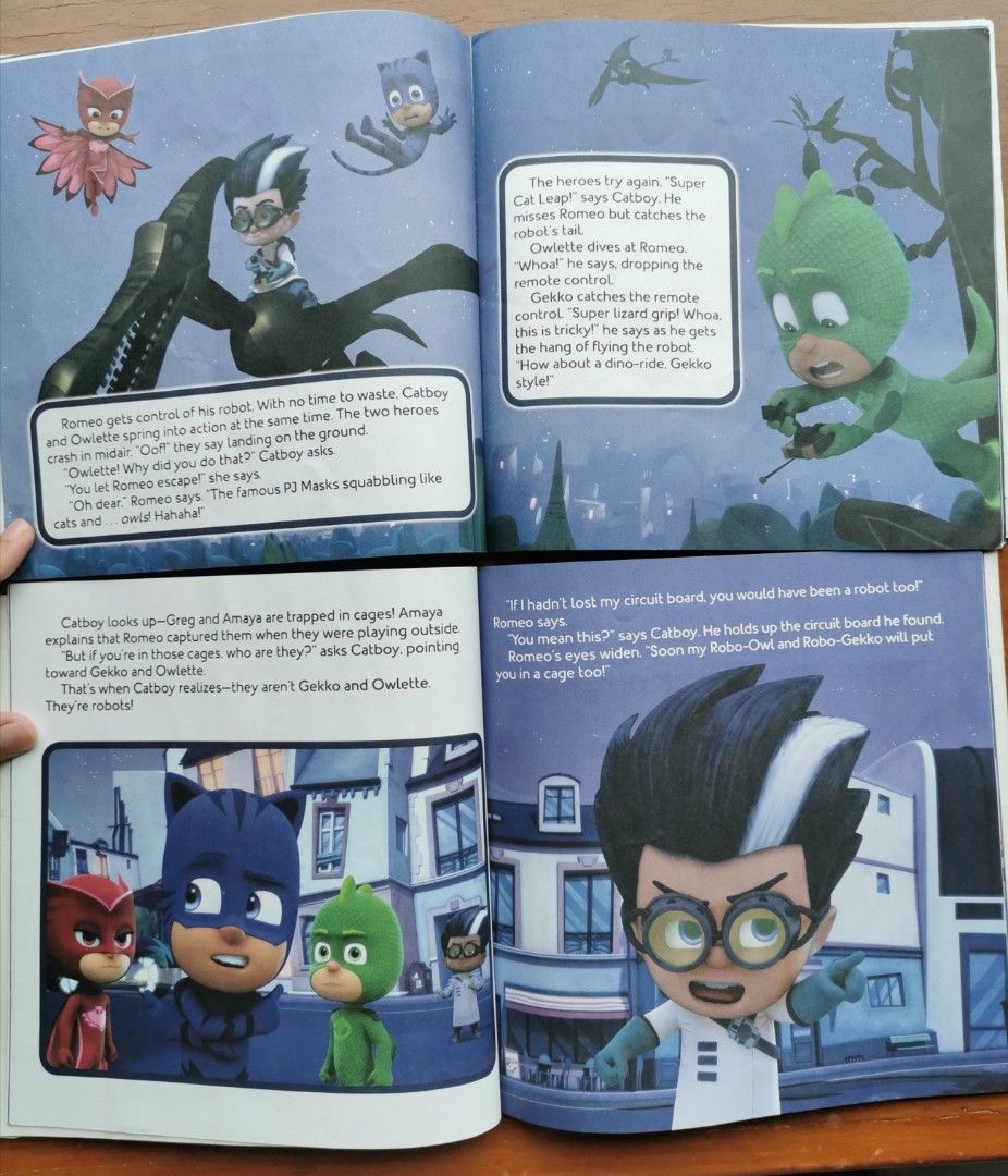 PJ Masks Children's Book (Category: Children's Books) located in Manila. Submitted by berngkua (Listing ID 1256504117, Image 3). Description: PJ Masks Make Friends - wrapped in plastic - in good condition - php120 Into the Night to Save the Day - Very good condition - no tears or folds, no dog ears - edges are protected by tape - php100 PJ Masks and the Dinasaur! - wrapped in plastic cover - in good condition. - stickers have been used already - 