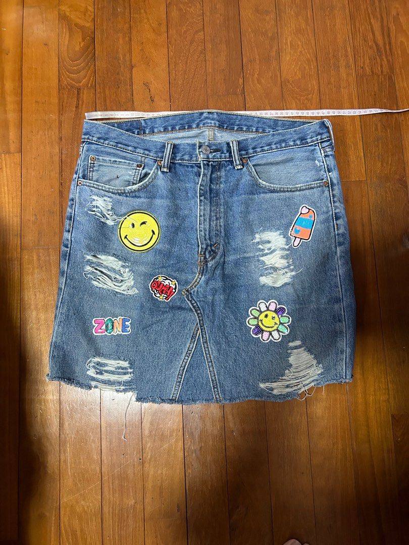 Plus Size Ripped Denim Skirt Women s Fashion Bottoms Skirts on Carousell