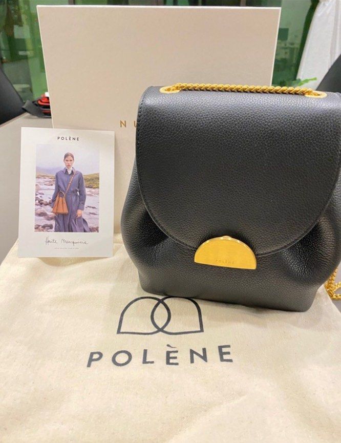 Polene Numero Un Nano in Black Grained Leather, Luxury, Bags & Wallets on  Carousell