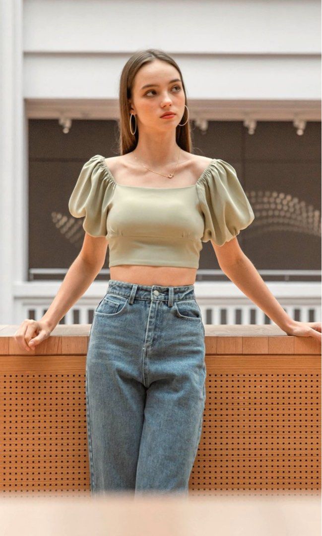 puff sleeve backless top Women s Fashion Tops Other Tops on