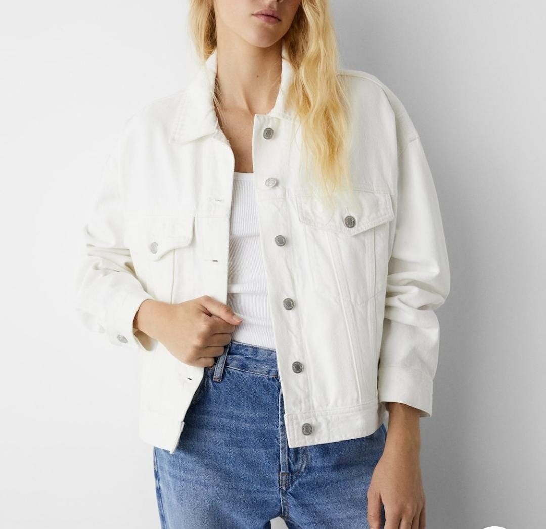 White jeans jacket discount womens
