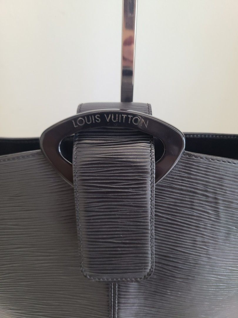 Vintage Louis Vuitton Purse Black Epi Leather 2 Zip Pochette