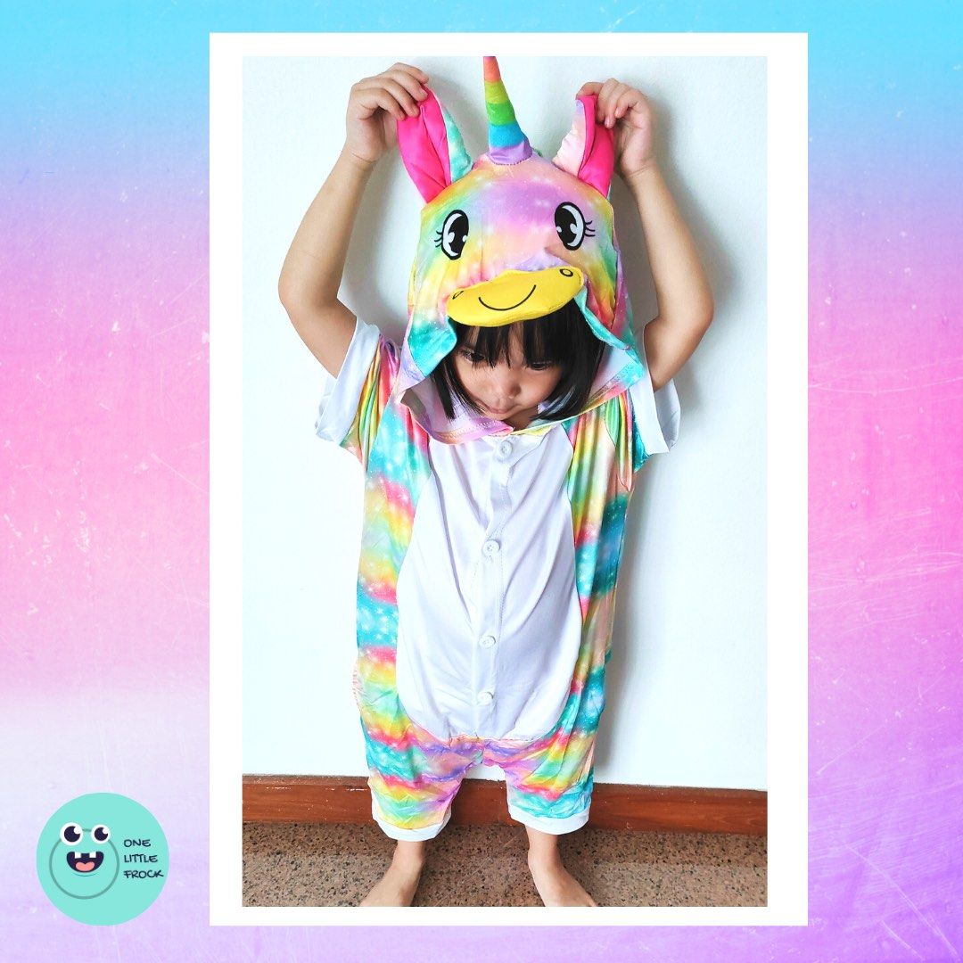 Ready Stocks Drifit Skylight Unicorn Cooling Onesies Thin Short sleeves Costumes Halloween Christmas Children s Day kids toddlers
