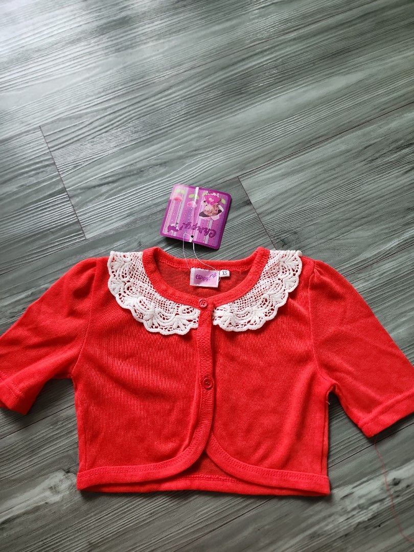 Red short sleeve cardigan outlet