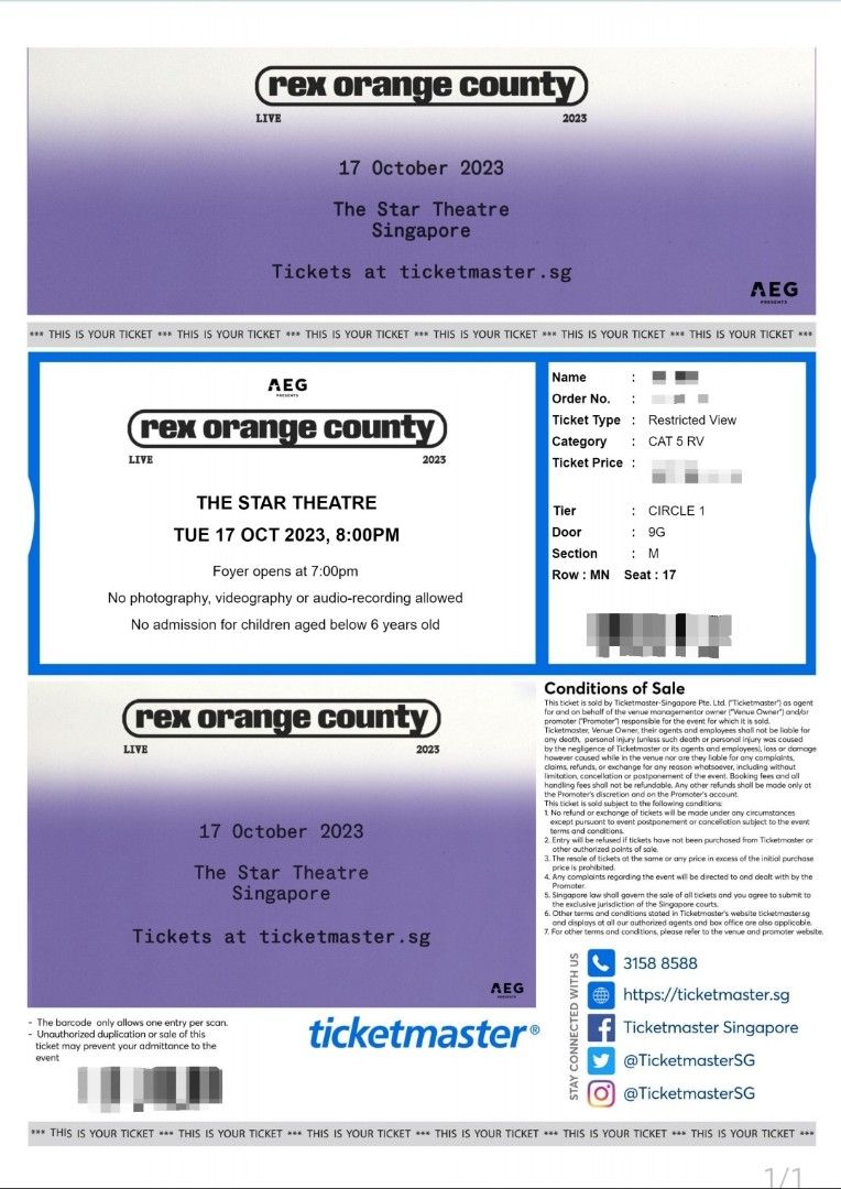 Rex Orange County Live @ The Star Theatre Ticket, Tickets & Vouchers - How Much Do Rex Orange County Tickets Cost