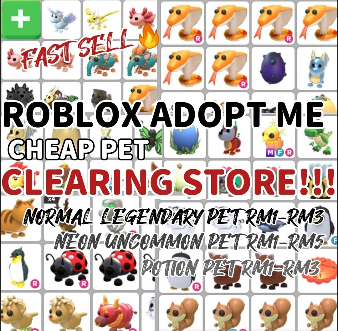 Adopt Me pets 🔥CLEARANCE🔥, Video Gaming, Gaming Accessories, In-Game  Products on Carousell