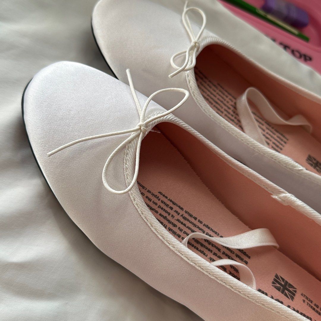 Rockfish Weatherwear Ballet Shoes White Wisley Ribbon Flat