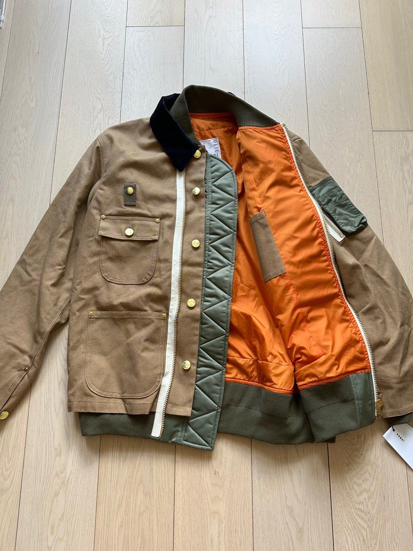 Sacai x Carhartt WIP Canvas MA-1 Michigan Jacket, 男裝, 外套及戶外