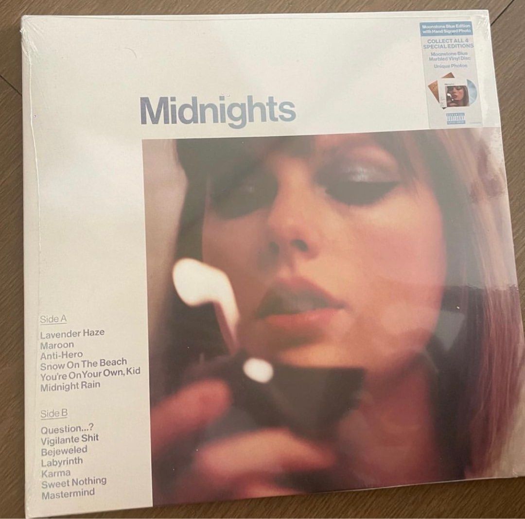 Signed Taylor Swift Midnights Vinyls (Category: Vinyls) located in Manila. Submitted by stefandraboutique (Listing ID 1256498793, Image 1). Description: 14999 signed mahogany 16580 signed jade green.
