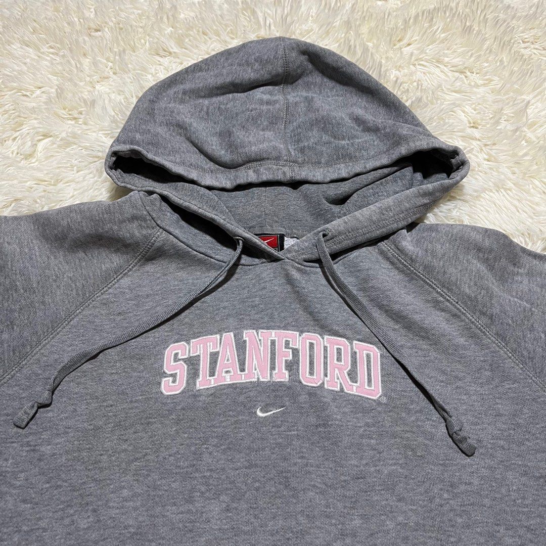 Grey Oversized Vintage Stanford University Hoodie - M/L