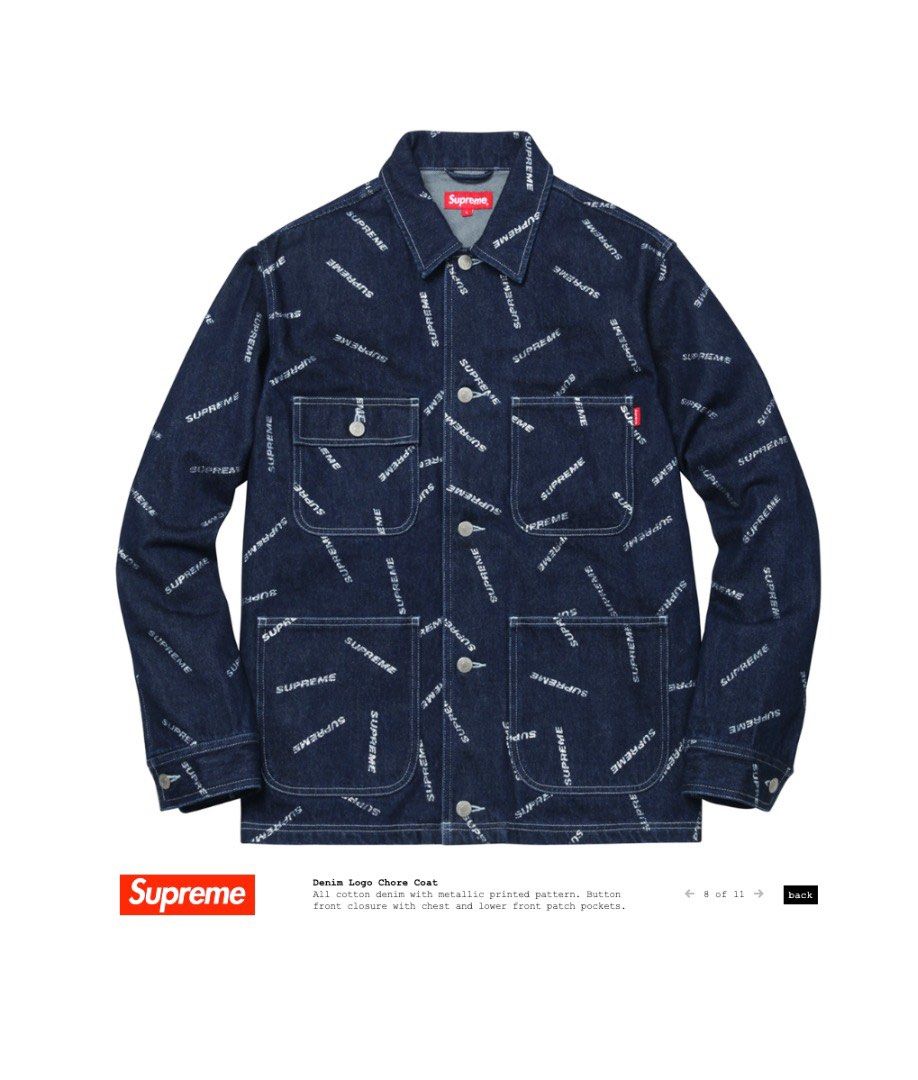 Supreme Denim logo Chore Coat