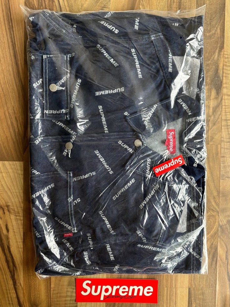 Supreme denim store logo chore coat