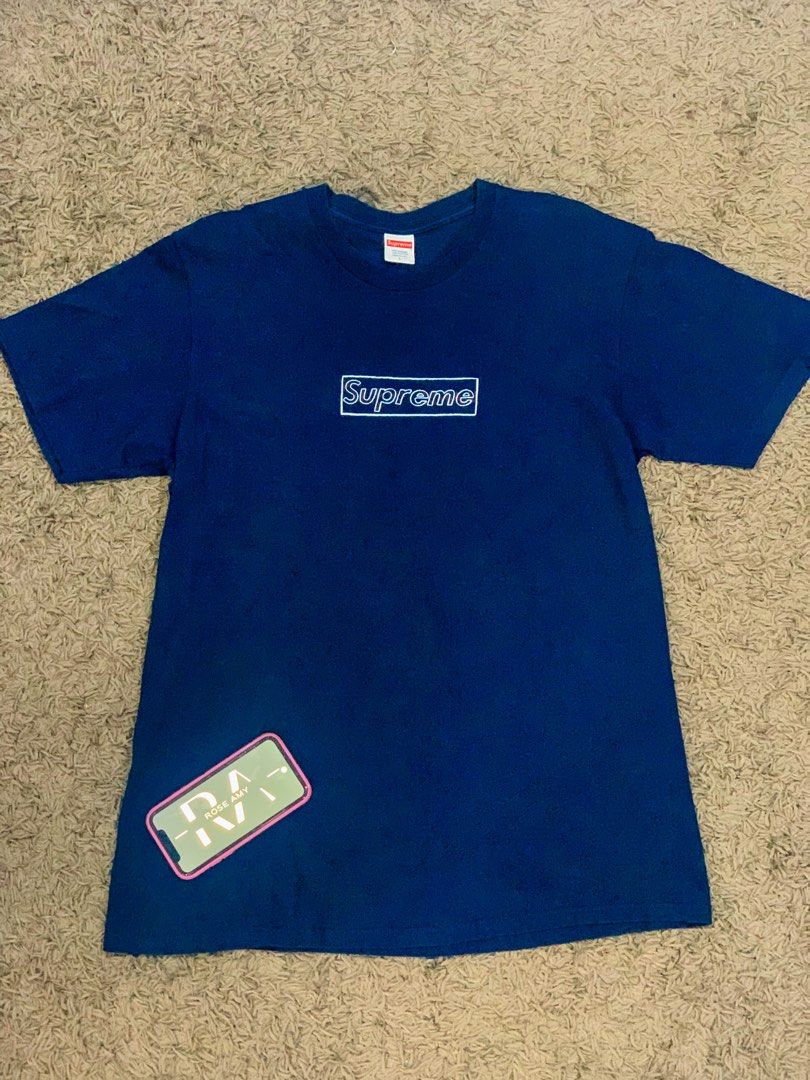 SUPREME KAWS CHALK BOX LOGO Men s Fashion Tops Sets Tshirts Polo Shirts on Carousell