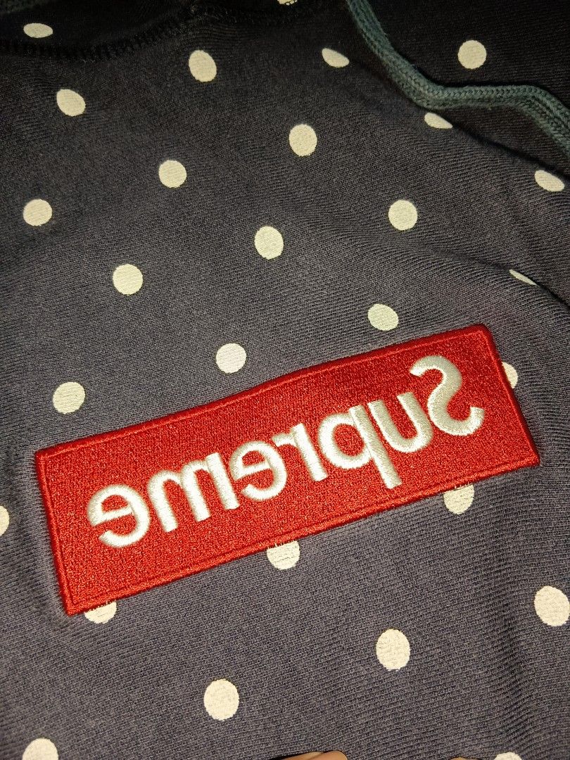 Supreme cdg polka deals dot hoodie legit check