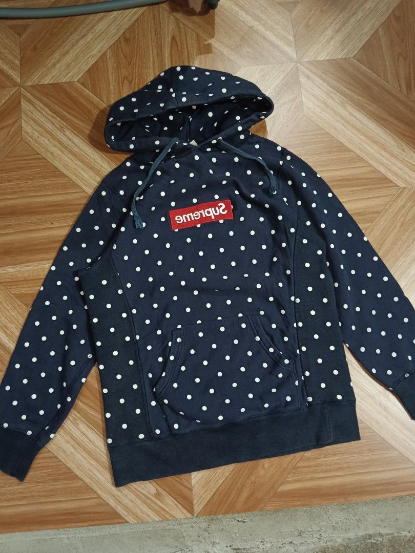 Cdg supreme hoodie polka dot on sale