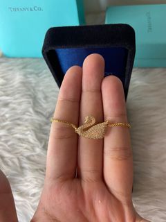 Swarovski gold swan bracelet