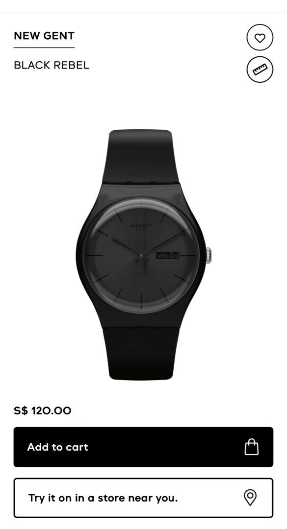 Swatch Black Rebel Luxury Watches on Carousell