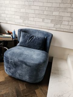 Swivel suede chair