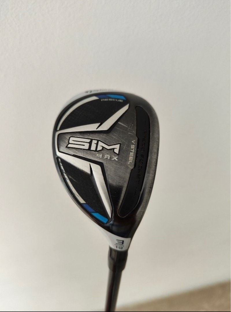 Taylormade SIM max 3 hybrid rescue stiff with cover, Sports