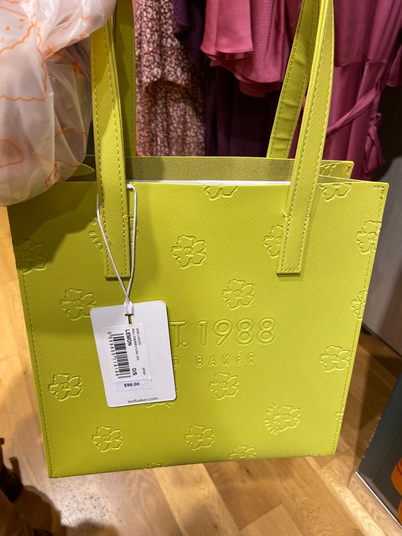 Ted Baker icon bag small green yellow floral/ tote bag