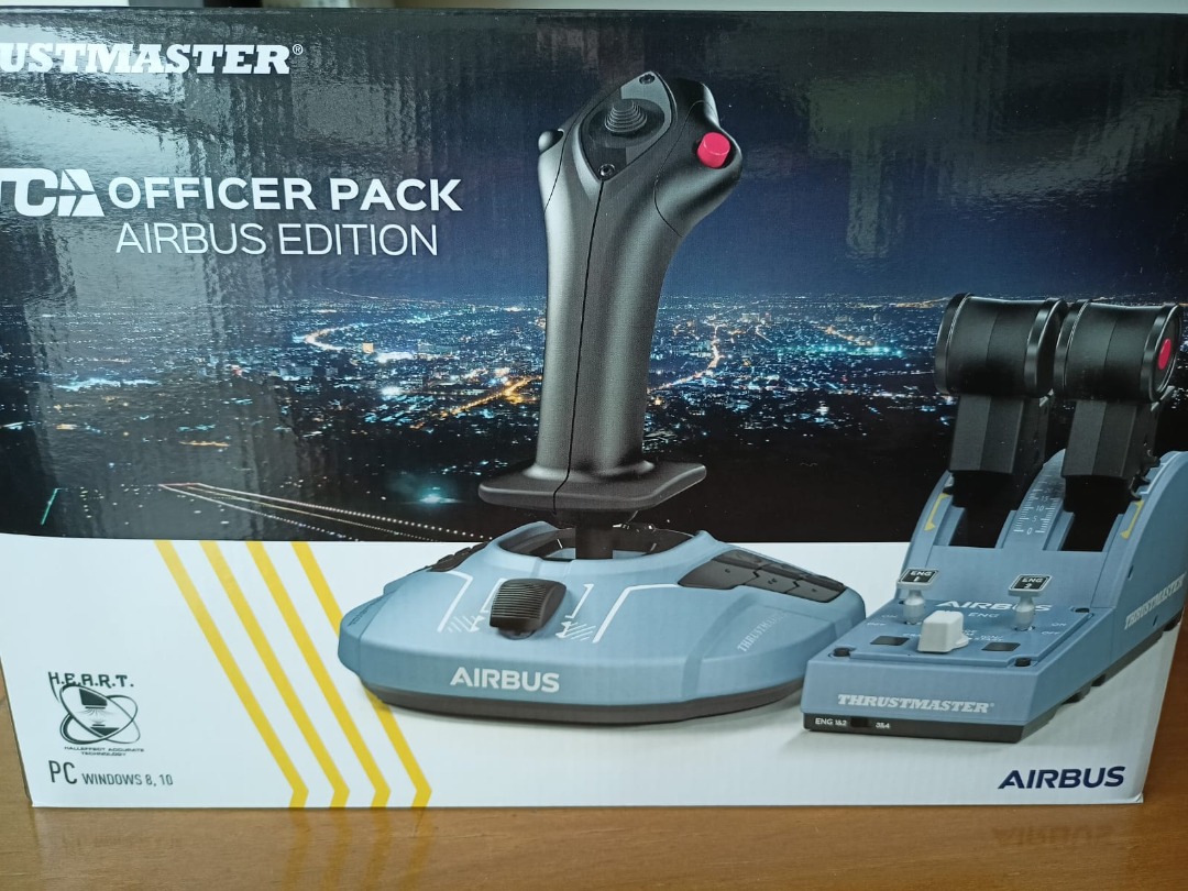 Thrustmaster TCA Officer Pack Airbus Edition: Ergonomic replicas of The  World-Famous Airbus sidestick and Throttle Quadrant - Compatible with PC