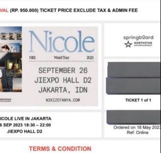 Tiket Festival Konser Niki Jakarta Nicole Tour