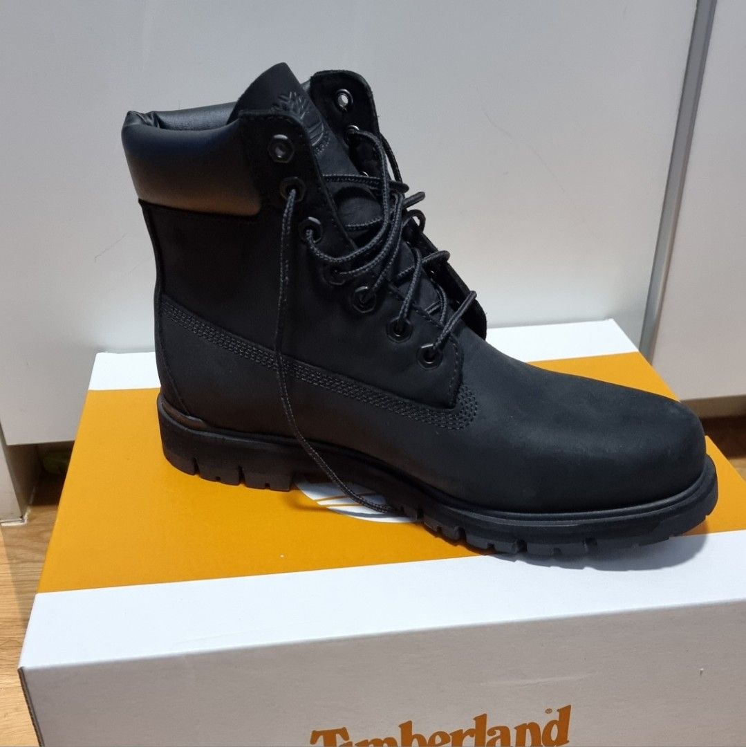 Mens black timberland boots top size 9