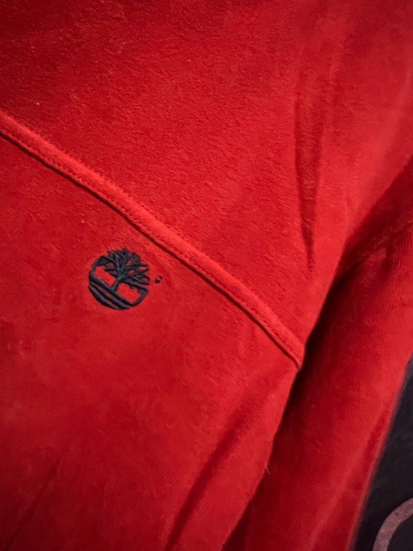 Red timberland hoodie sale