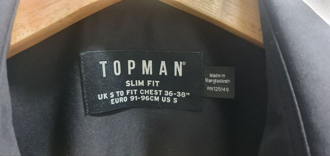 Topman Shirt Black Slim Fit Size S 100 ORIGINAL Men s