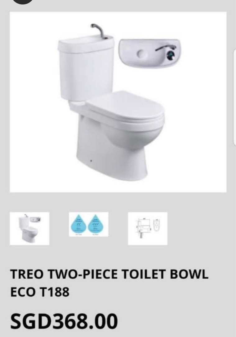Treo BTO eco toilet bowl, Furniture & Home Living, Bathroom & Kitchen