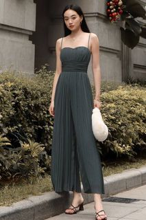 TSS Casey Chiffon Jumpsuit In Muted green
