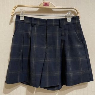 Uniqlo 學院風 英倫風藍綠格 蘇格蘭紋 短褲