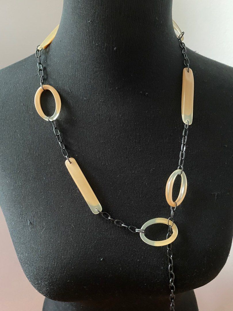 Buy Yellow Wood Circle Disc Beads Chain Choker Collar Statement Necklace,  Dress Party Event, Unique, not-applicable at Amazon.in