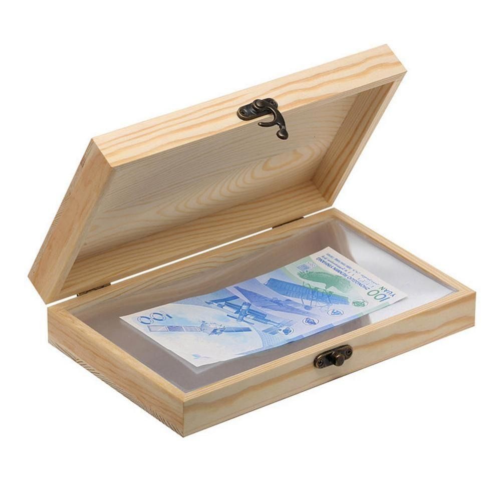 Universal Wooden Banknote Coin Paper Money Storage Box Commemorative ...