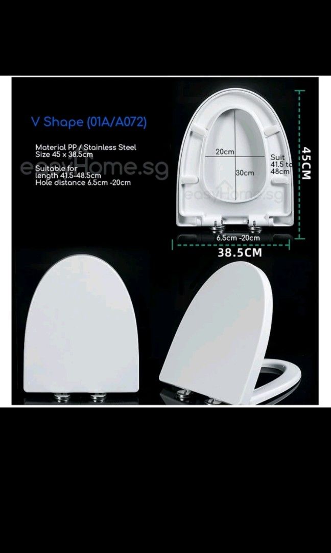 V shape toilet bowl cover, Furniture & Home Living, Bathroom & Kitchen