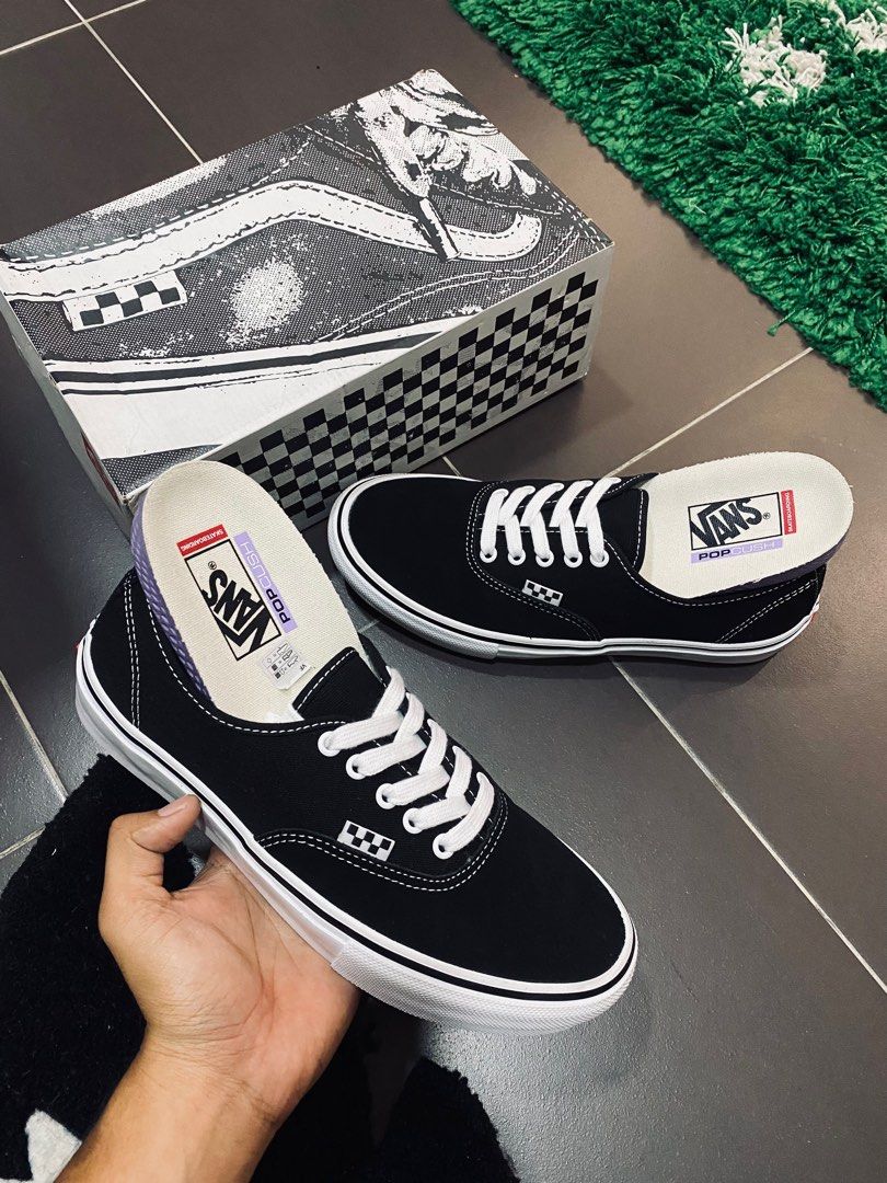 Sepatu vans authentic black white hotsell