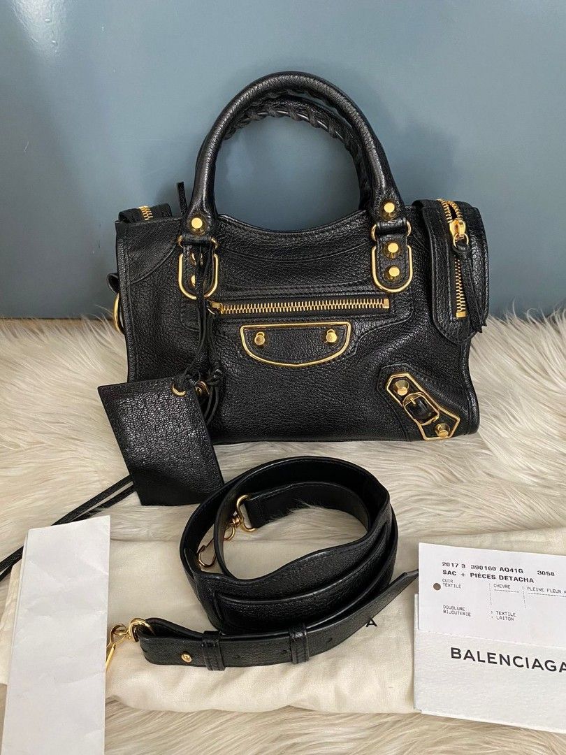 VGC Balenciaga mini city metalic edge black GHW stamp A 2017 with