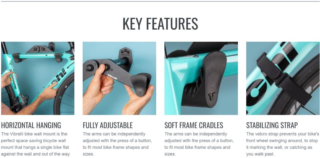 Vibrelli bike wall mount outlet