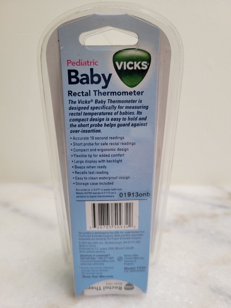 Vicks Baby Rectal Thermometer, Health & Nutrition, Thermometers on