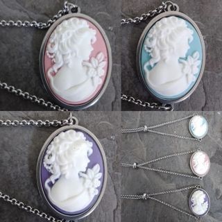 Victorian Lady Cameo Bracelet Silver Stainless Steel Jewelry Chain Bracelets