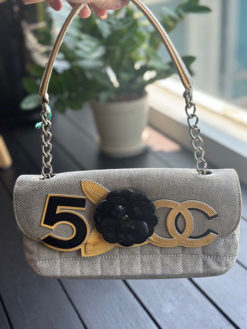 Chanel grey hotsell denim bag