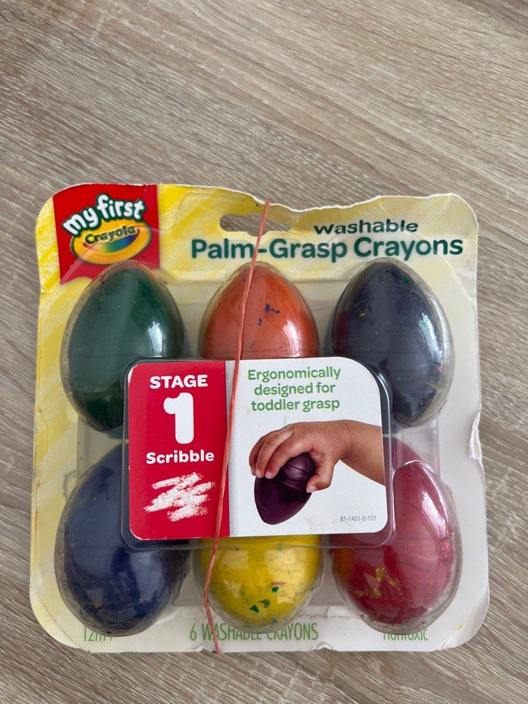 Washable Palm-Grasp crayons, Hobbies & Toys, Stationery & Craft