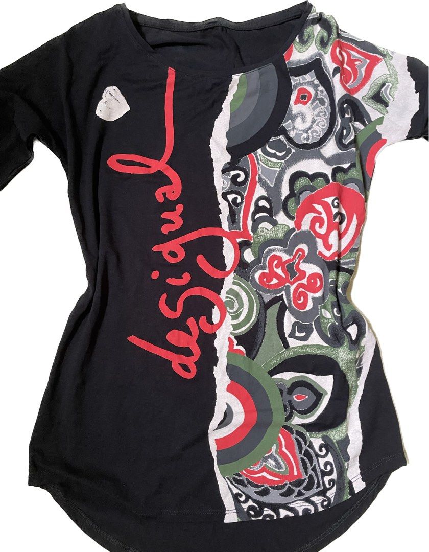 women desigual brand new long sleeve oriental top, Women's Fashion