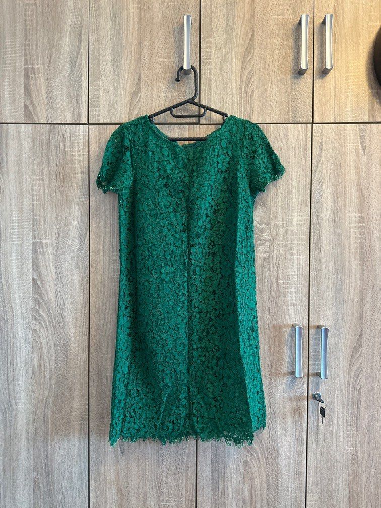 Zara green lace shop dress