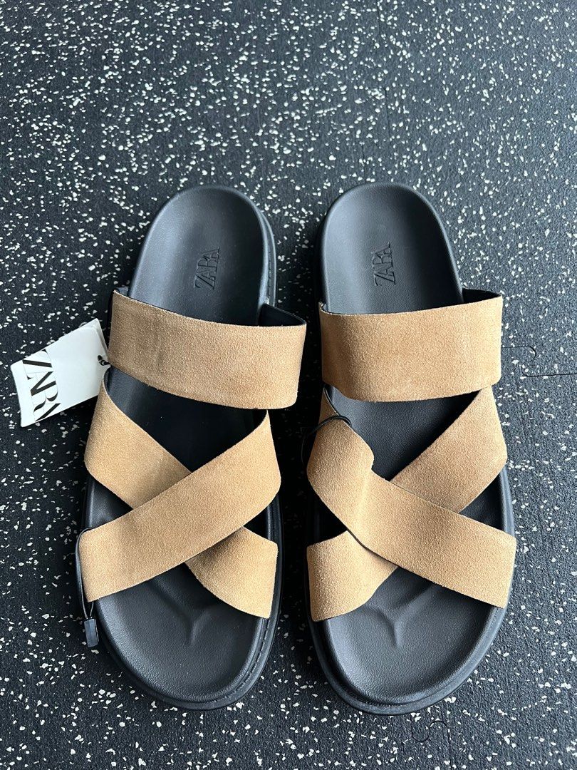 Mens black leather store sandals