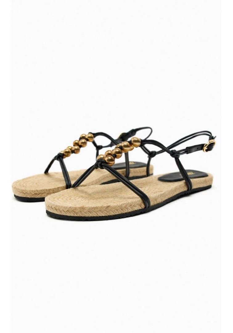 Zara Sandals with Ball Details (Category: Flats & Sandals) located in Bacolod City. Submitted by declutter.xxx (Listing ID 1256491801, Image 3). Description: Used twice. Rfs: Wrong size Bought thru Zara App Original price: P3995.