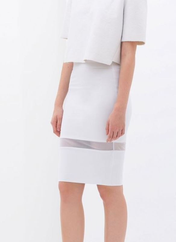 White pencil skirt zara outlet