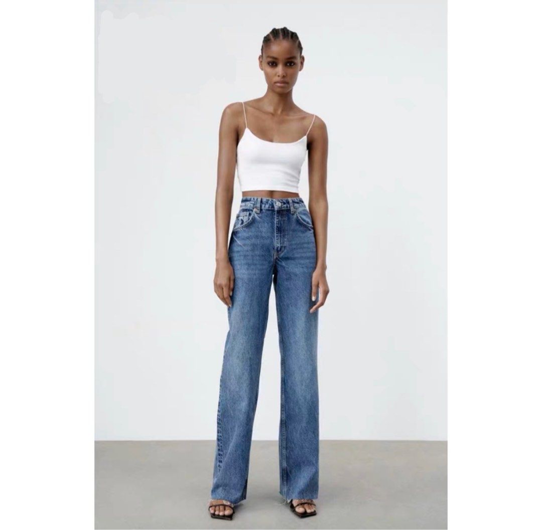 Zara Wide Legged Denim Jeans, Women's Fashion, Bottoms, Jeans