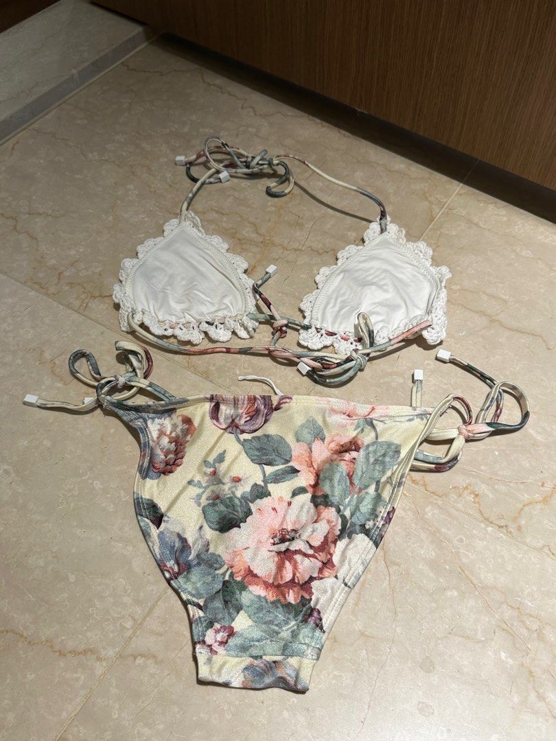 Zimmerman Floral Bikini Top & Bottom, Women's Fashion, Swimwear ...
