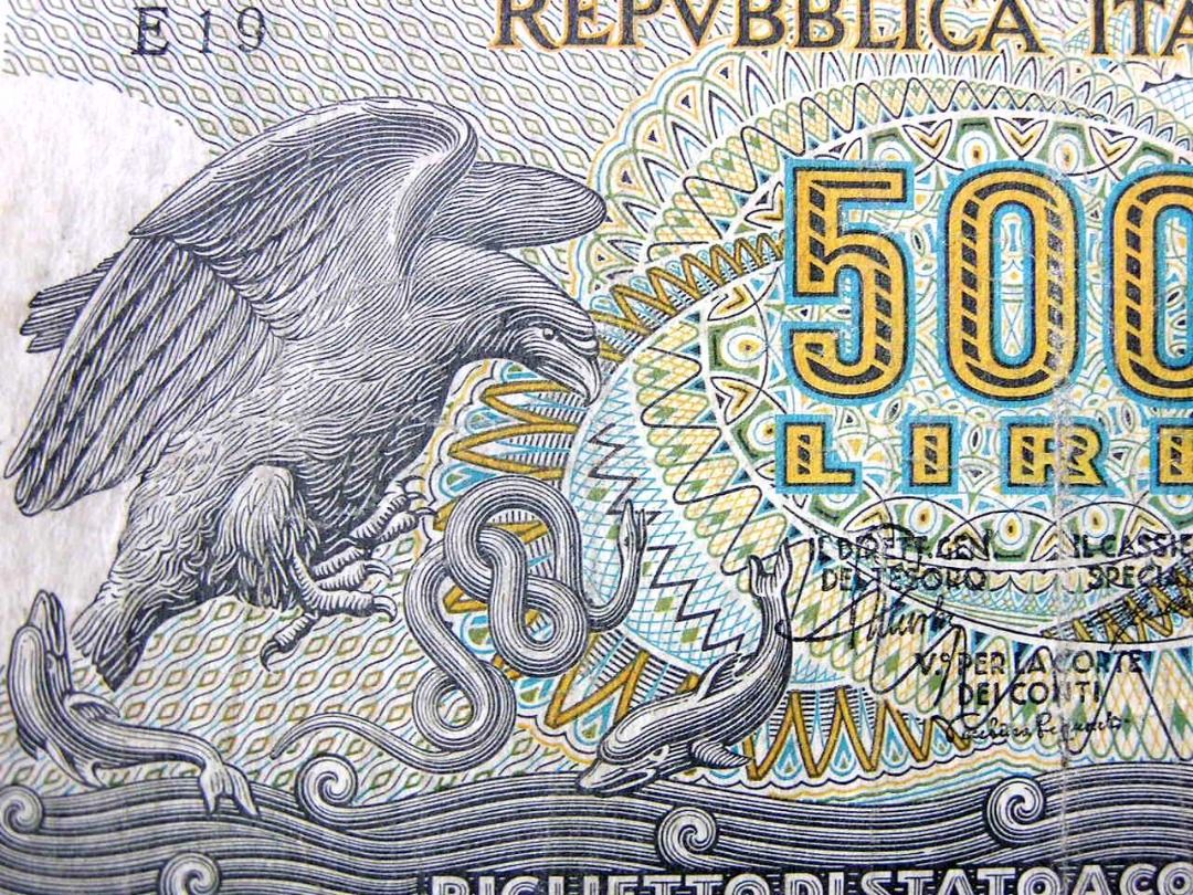 意大利鈔票-1966年意大利政府財政部希臘神話女海神海豚飾大鷹治毒蛇500里拉鈔票, 興趣及遊戲, 收藏品及紀念品, 錢幣- Carousell